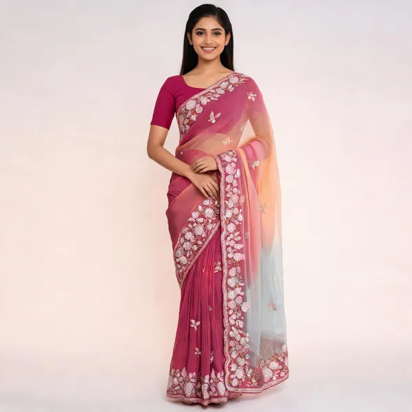 NC_5307_Soft_Georgette_Party_Wear_Saree