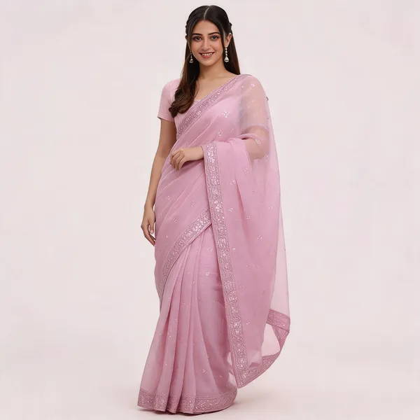 NC_5445_Heavy_Kota_Chex_Sequance_and_thread_Embroidery_WorK_Saree