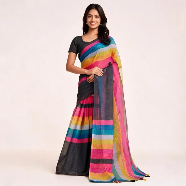 P1039_White_rose_Black_Saree