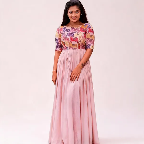 PC_413_Pink_Handwork_&_Kalamkari_Print_Gown