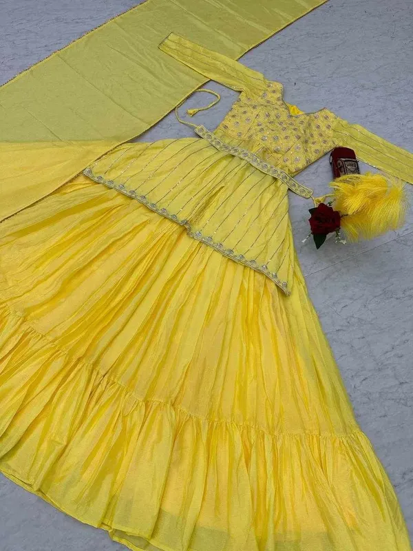 Pc_434_Yellow_Chinon_Sequence_Work_Lehenga