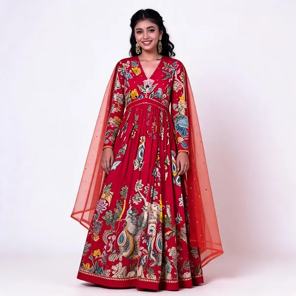 PC_474_Marron_New_Kalamkari_Gown