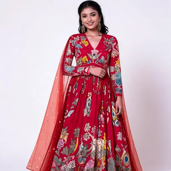 PC_474_Marron_New_Kalamkari_Gown