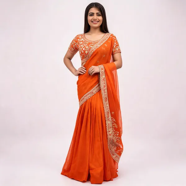 PC_565_New_Modern_Embroidered_Orange_Lehnga_With_Jacket