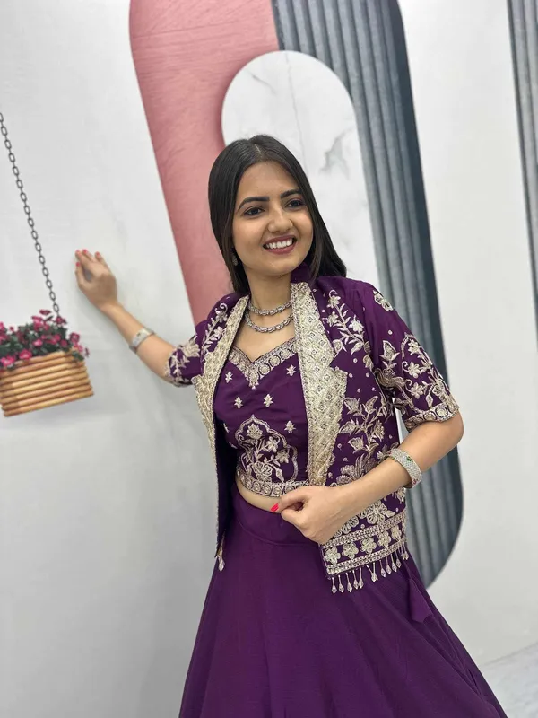 PC_566_Beautiful_Lahenga_With_Embroidered_Jacket_Purple_Colour