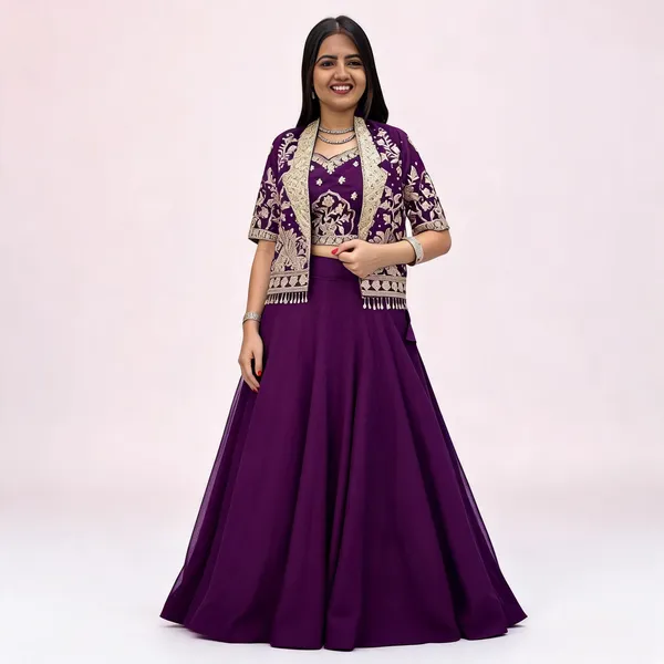 PC_566_Beautiful_Lahenga_With_Embroidered_Jacket_Purple_Colour
