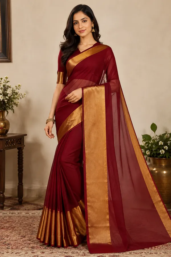 S4s_Maroon_Running_Saree