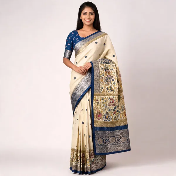 PIYU_1044_RECCO_HATHI_Blue_Saree