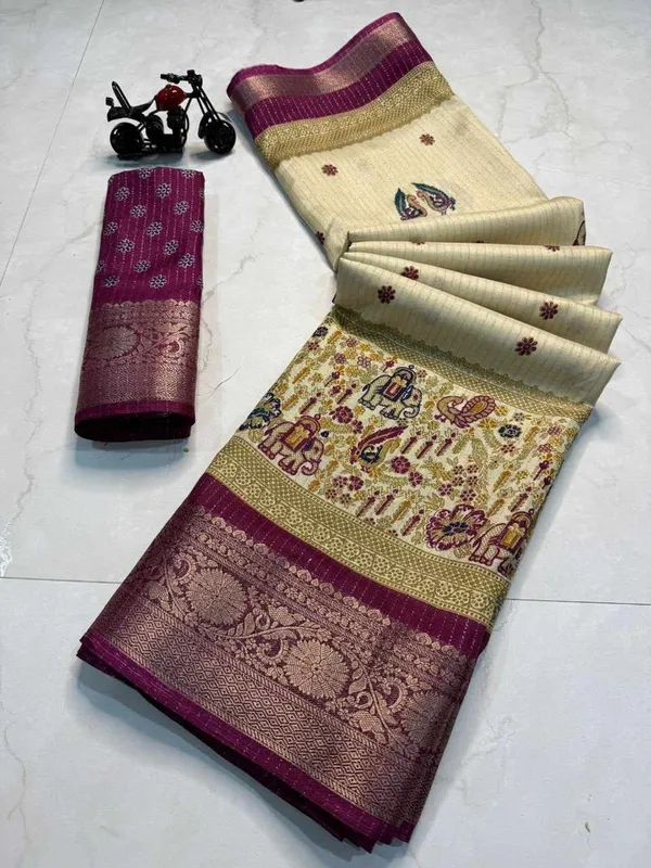 PIYU_1044_RECCO_HATHI_Wine_Saree