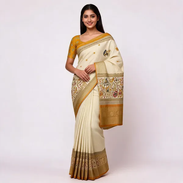 PIYU_1044_RECCO_HATHI_Yellow_Saree