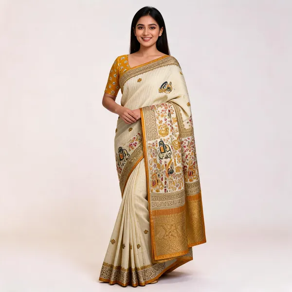 PIYU_1044_RECCO_HATHI_Yellow_Saree
