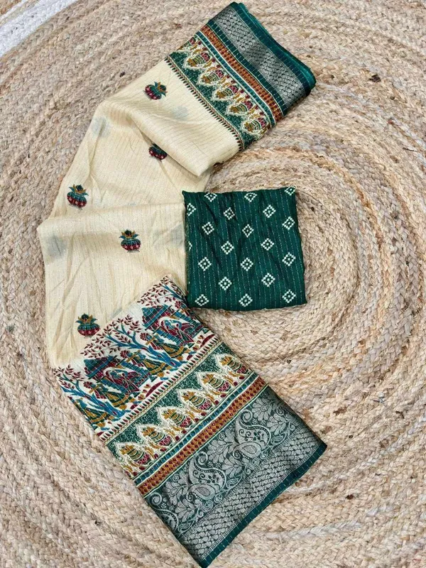 PIYU_1045_RECCO_KALASH_Green_Saree