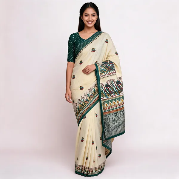 PIYU_1045_RECCO_KALASH_Green_Saree