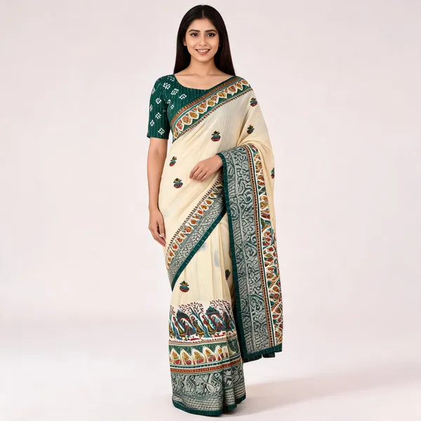 PIYU_1045_RECCO_KALASH_Green_Saree