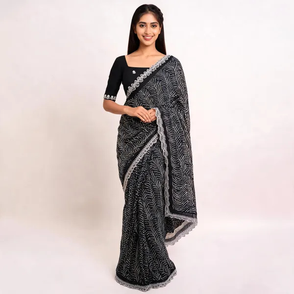 PIYU_1046_CODING_LASE_Black_Saree