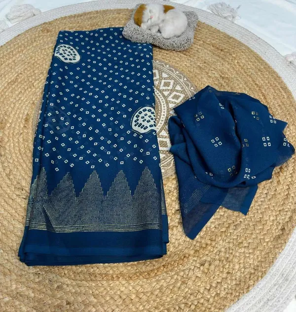 PIYU_P1002_Patola_Style_Blue_Saree