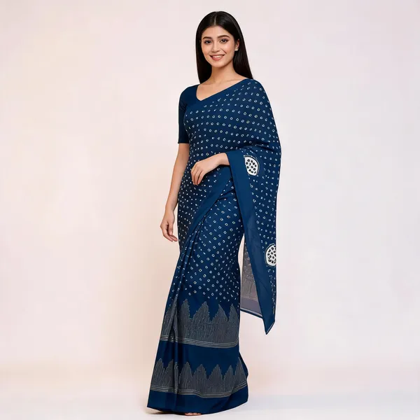 PIYU_P1002_Patola_Style_Blue_Saree