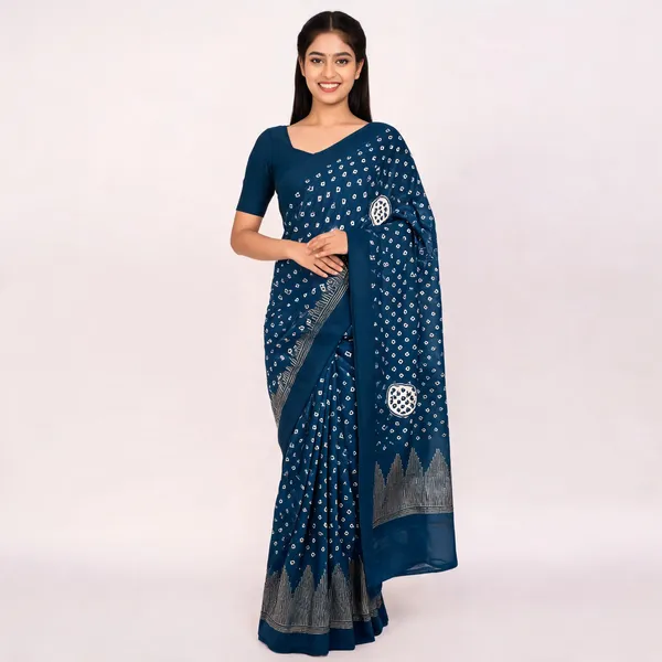 PIYU_P1002_Patola_Style_Blue_Saree