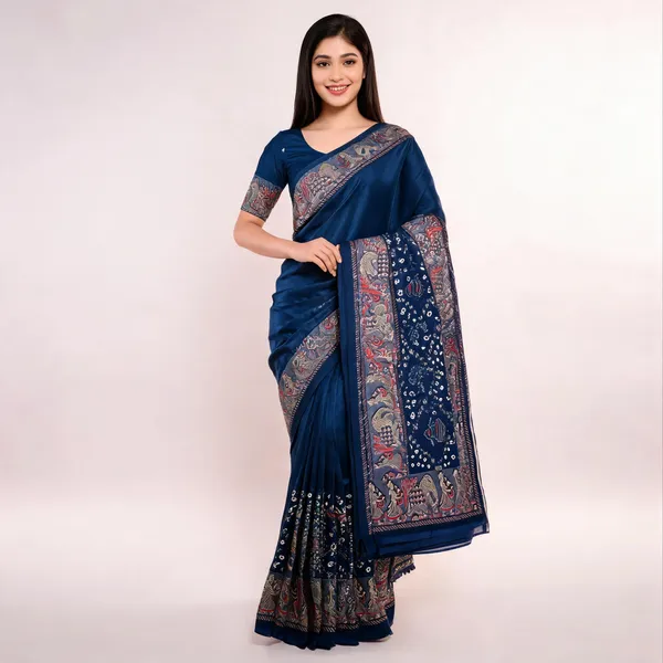 PIYU_P1003_Patola_Style_Blue_Saree