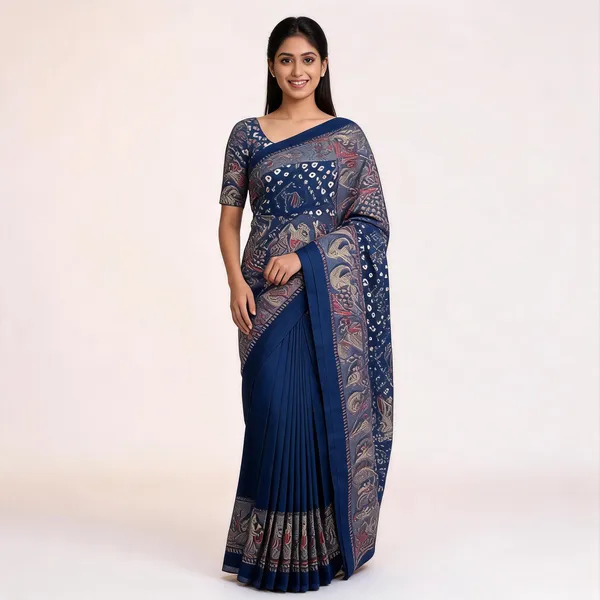 PIYU_P1003_Patola_Style_Blue_Saree