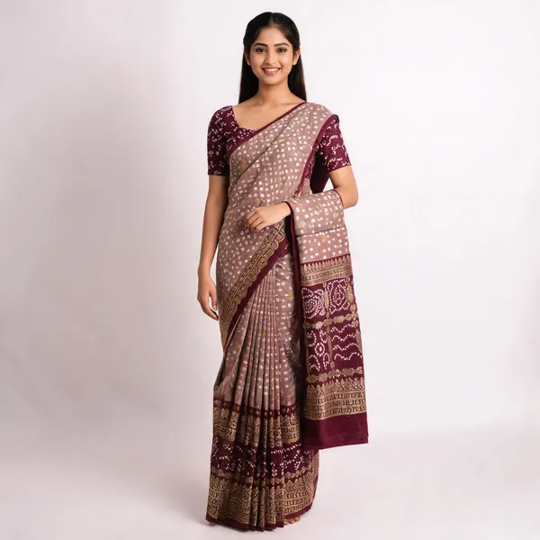 PIYU_P1004_Patola_Style_Maroon_Saree