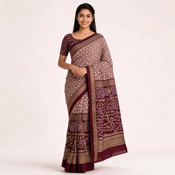 PIYU_P1004_Patola_Style_Maroon_Saree