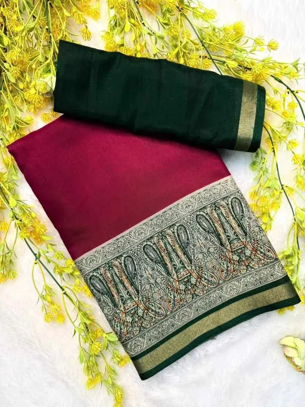 PIYU_P1012_Pen_Kalamkari_Design_Pink_Saree