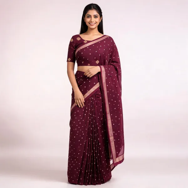 PIYU_P1014_Dot_bandhani_Wine_Saree