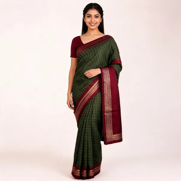PIYU_P1018_Bentex_Mehndi_Colour_Saree