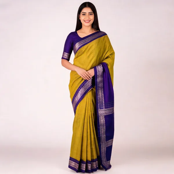 PIYU_P1018_Bentex_Yellow_Saree