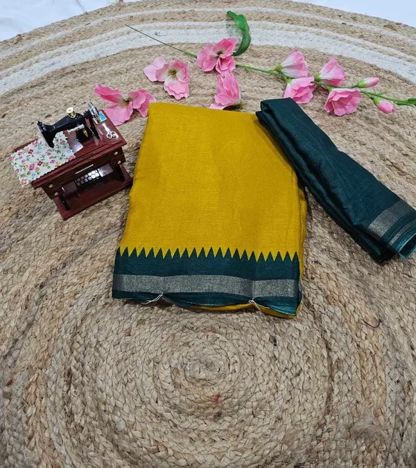 PIYU_P1019_New_Designer_Wear_Yellow-Green_Saree