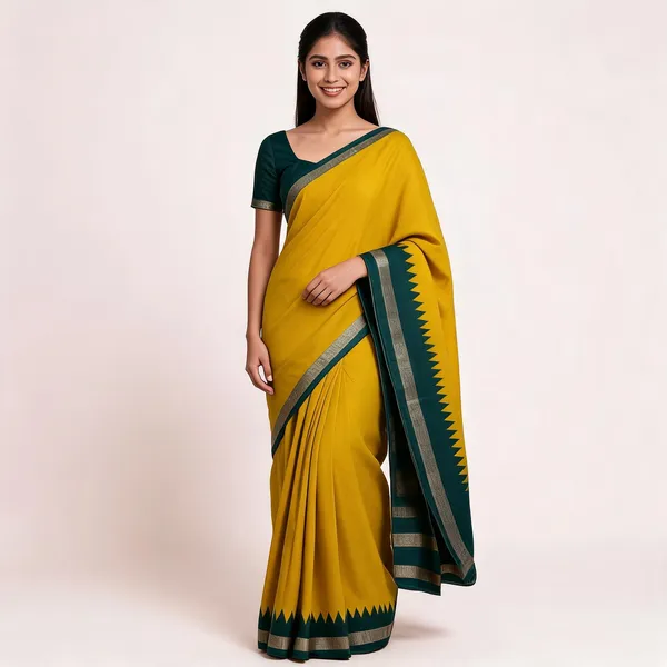PIYU_P1019_New_Designer_Wear_Yellow-Green_Saree