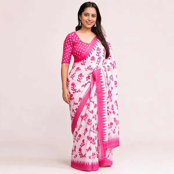 PIYU_P1020_White_rose_Pink_Saree