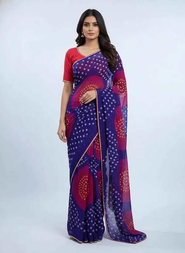 PIYU_P1027_PIRAMIT_BANDHANI_Purple_Saree