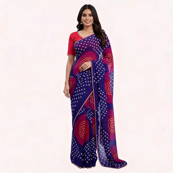 PIYU_P1027_PIRAMIT_BANDHANI_Purple_Saree