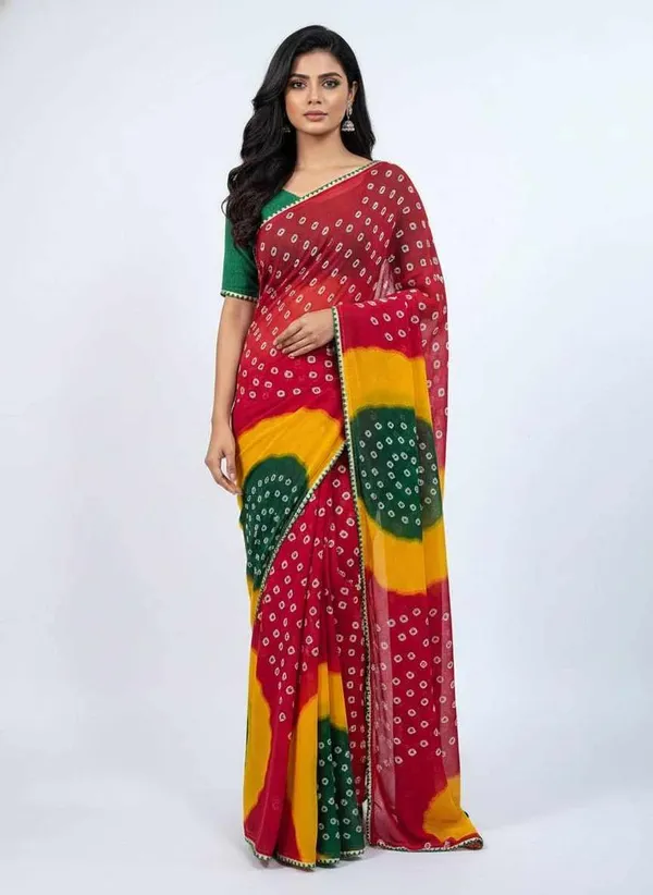 PIYU_P1027_PIRAMIT_BANDHANI_Red_Saree