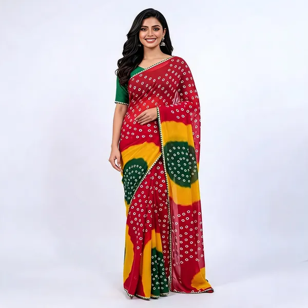PIYU_P1027_PIRAMIT_BANDHANI_Red_Saree
