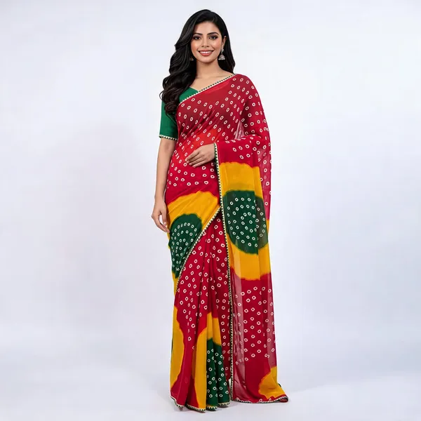 PIYU_P1027_PIRAMIT_BANDHANI_Red_Saree