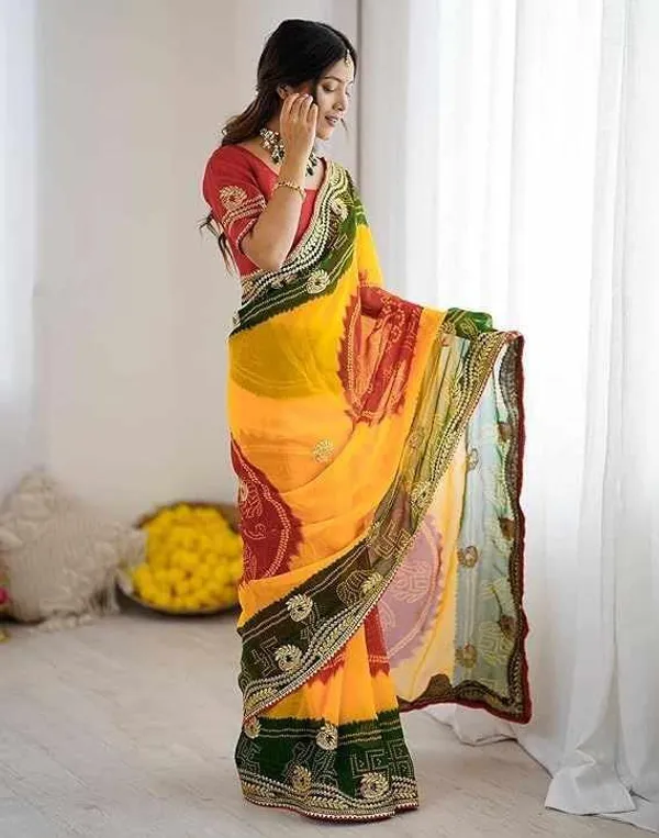 PIYU_P1030_mor_bandhani_Yellow-Red_Saree