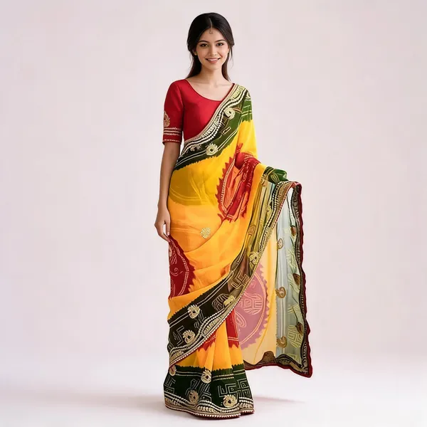 PIYU_P1030_mor_bandhani_Yellow-Red_Saree