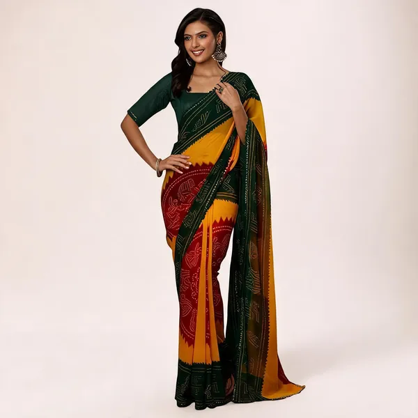 PIYU_P1031_GOLA_BANDHANI_Red_Saree