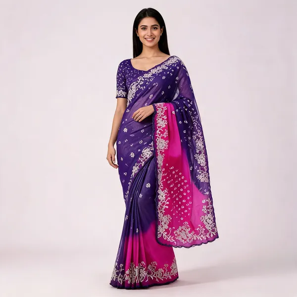 PIYU_P1038_MULTI_COLOR_PURPLE_BANDHANI_Saree