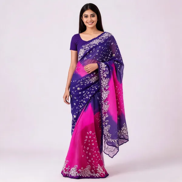 PIYU_P1038_MULTI_COLOR_PURPLE_BANDHANI_Saree
