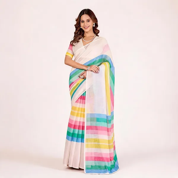 PIYU_P1039_White_rose_Saree