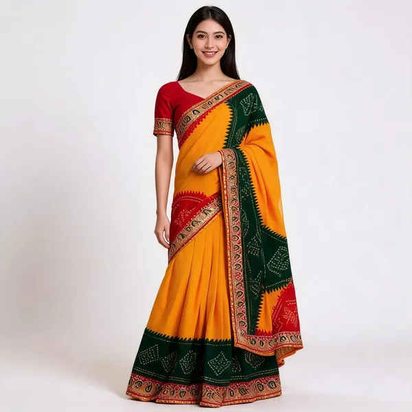 PIYU_P1040_MALTI_LESS_Red_Saree