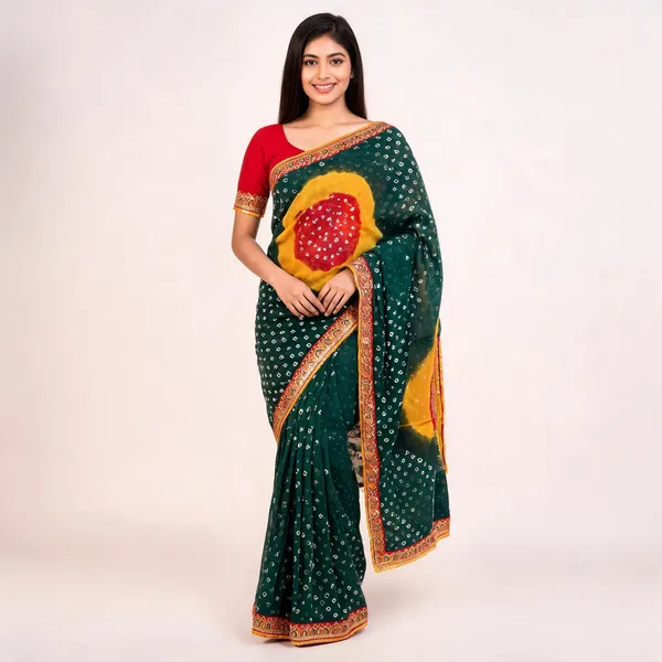 PIYU_P1041_MALTI_LESS-1_Green_Saree