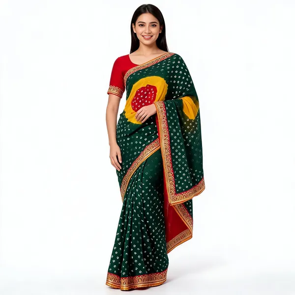 PIYU_P1041_MALTI_LESS-1_Green_Saree