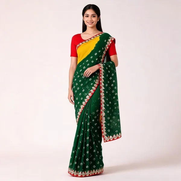 PIYU_P1043_PANKHA_LESS_Green_Saree