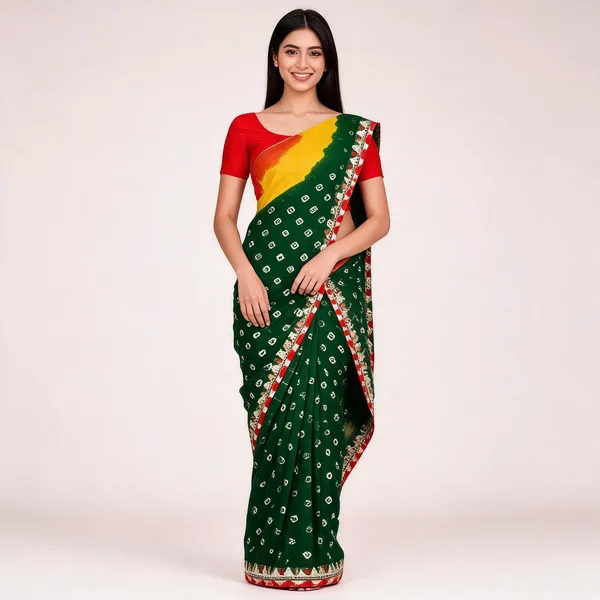 PIYU_P1043_PANKHA_LESS_Green_Saree