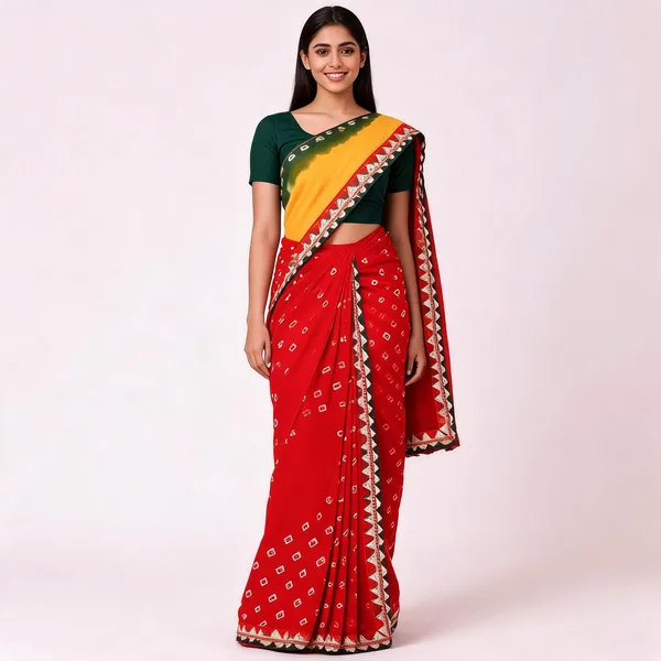 PIYU_P1043_PANKHA_LESS_Red_Saree